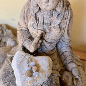 Handmade earrings blue lace agate